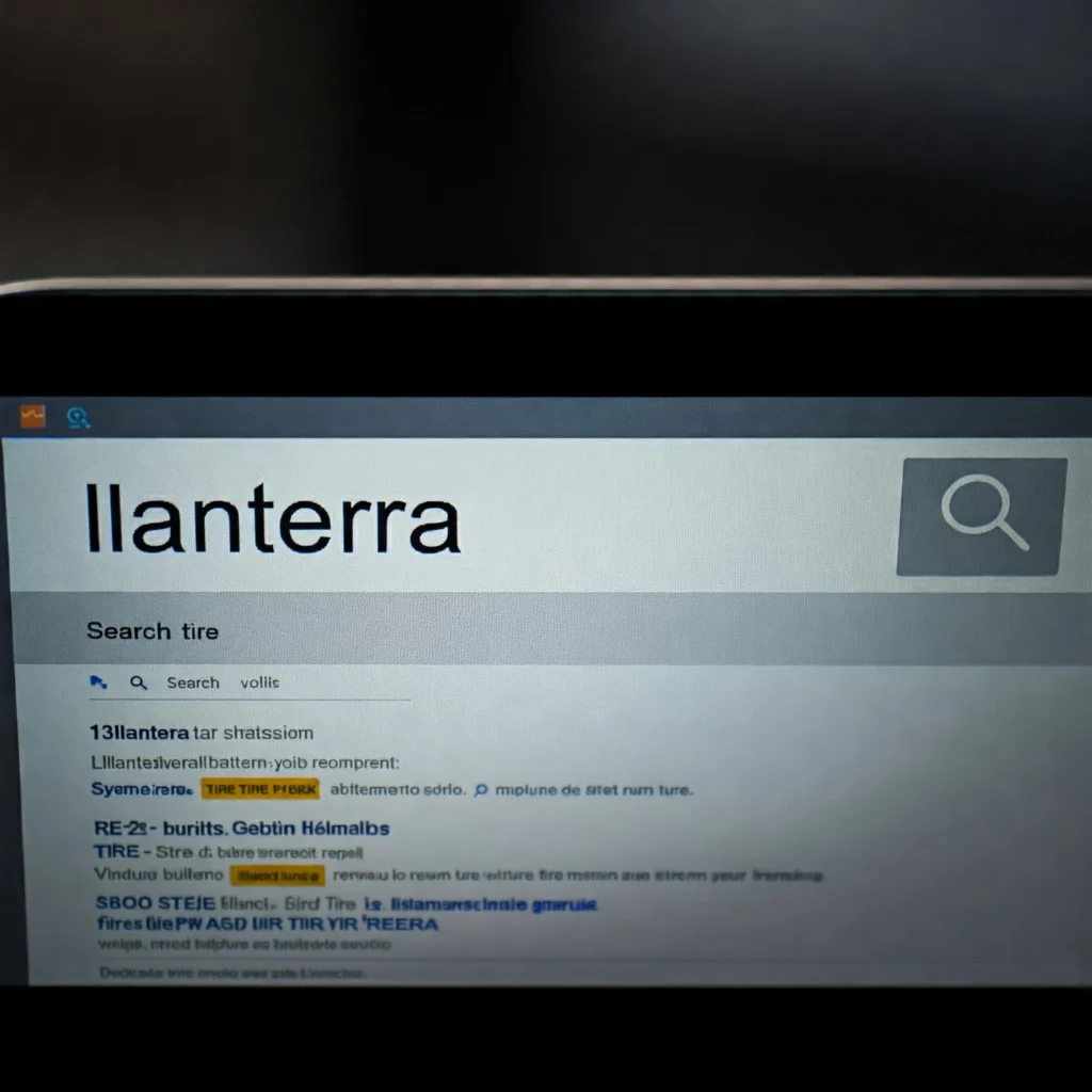 una búsqueda de llantera en un sitio web