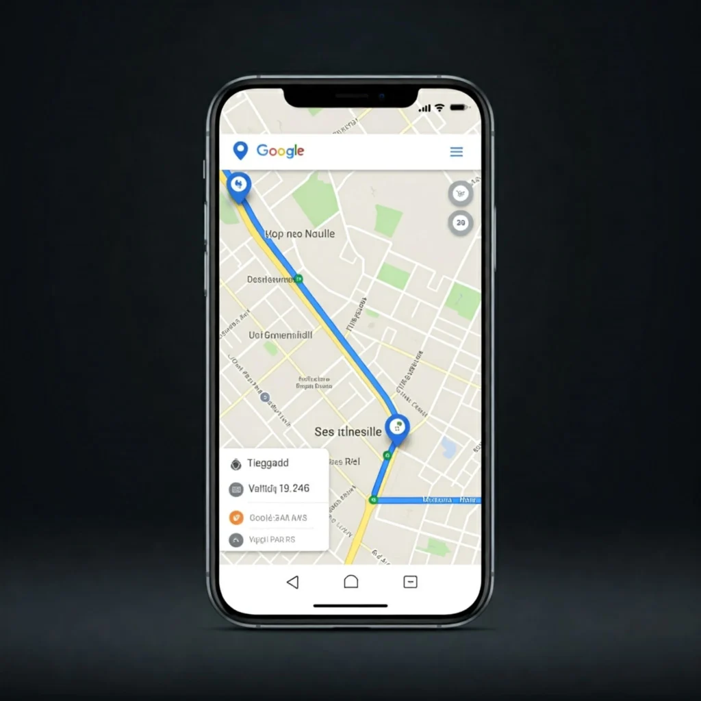 pantalla de una aplicación como Google Maps o Waze